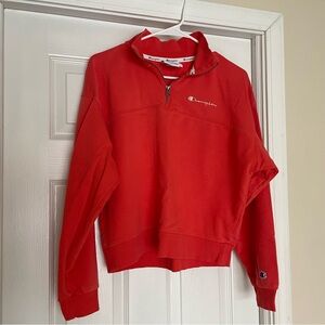 Champion Red Quarter-Zip Sweatshirt